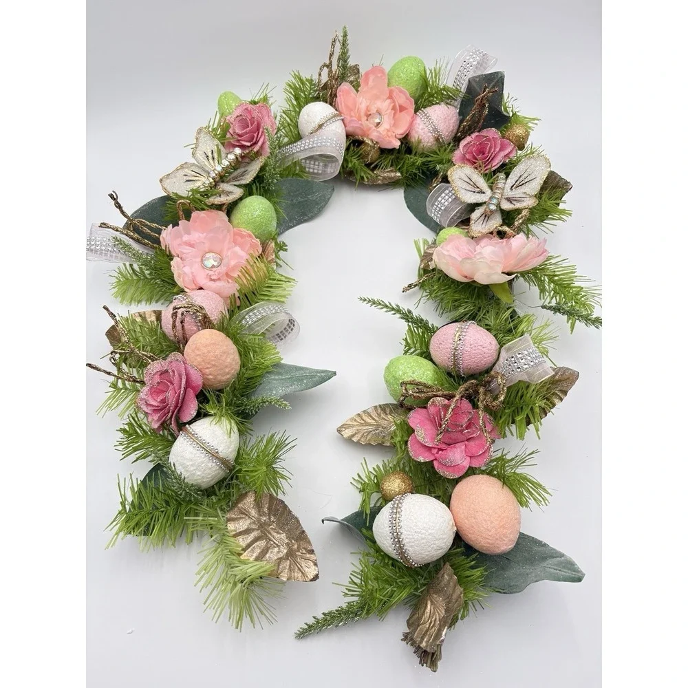 EASTER Capiz Gold Embellished Eggs‎ Butterfly 5ft GARLAND